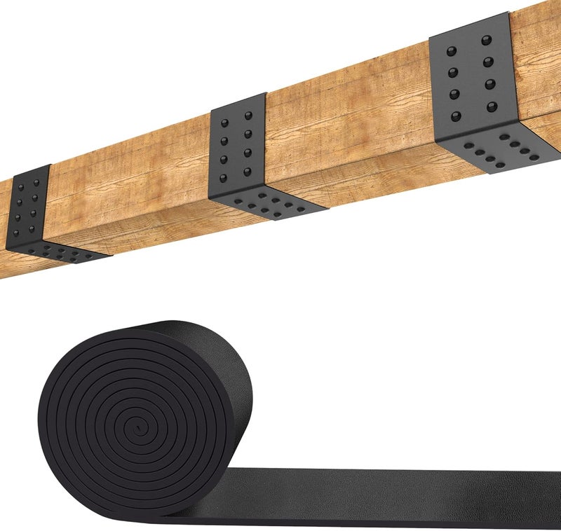 LFUTARI 5ft Faux Wood Beam Strap，Flexible Beams Gap Hiding Strap, Wood Beams Metal Look Strap，Architectural Products for Faux Wood Beams,Ceiling Beam and Cabin Shutters Accessories (2.36"Width) - Image 1